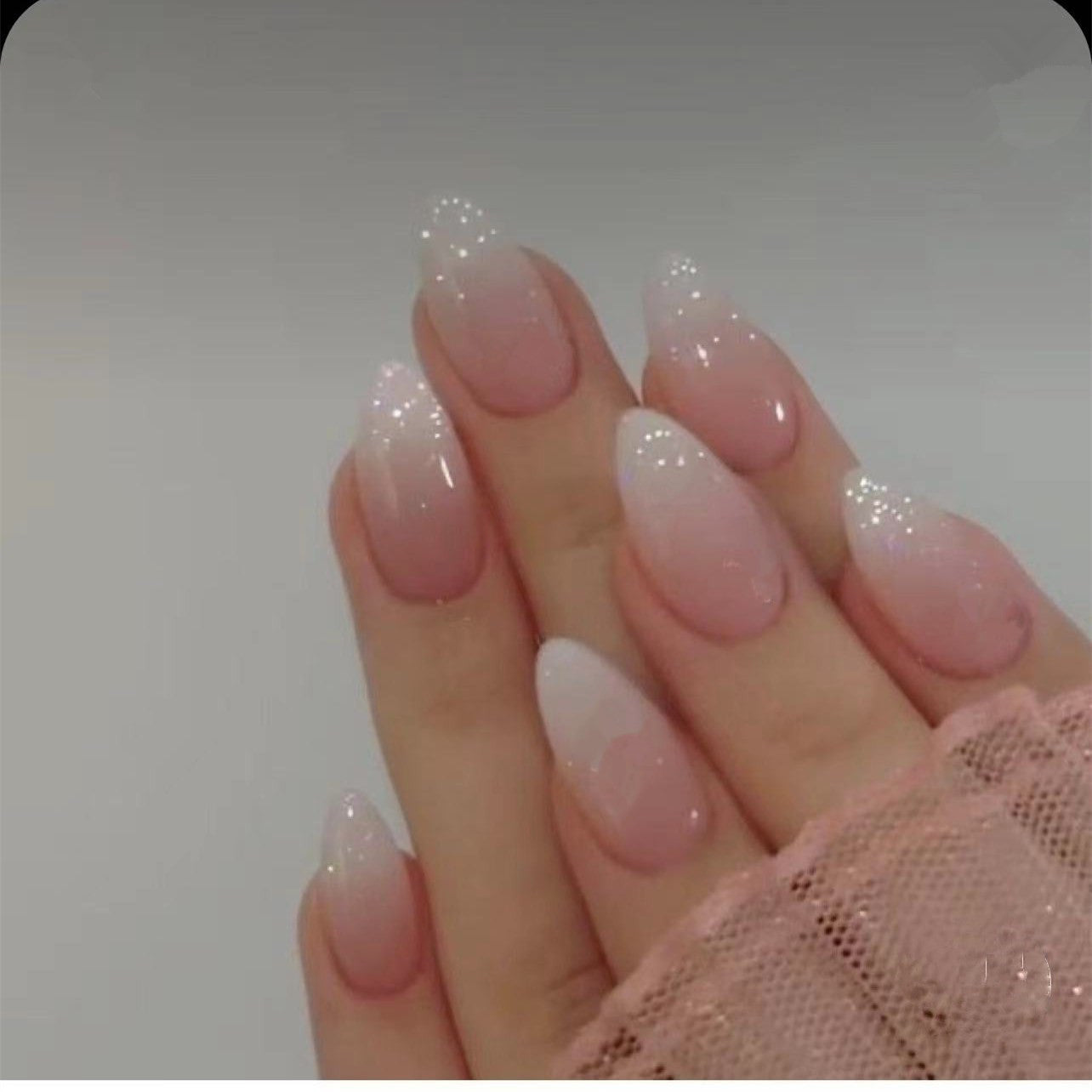 Minimalist French Nail Patch Peach Powder Gradient Apricot