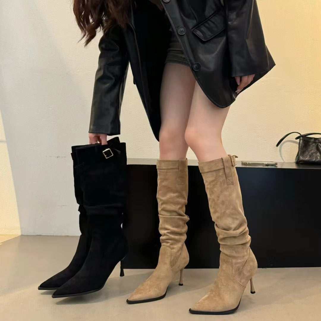 Women's Slimming High Leg Pile Style Boots