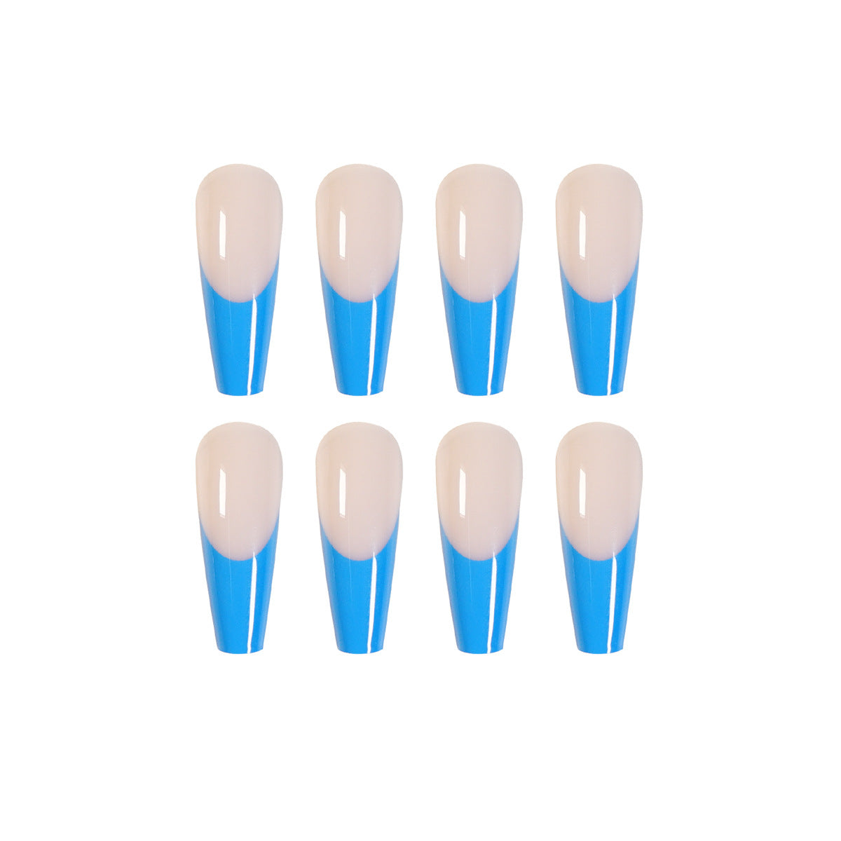 Long Ballet Blue French Dress Manicure