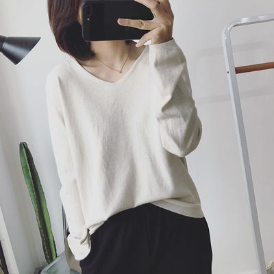 V-Neck Long Sleeve Pullover Sweater