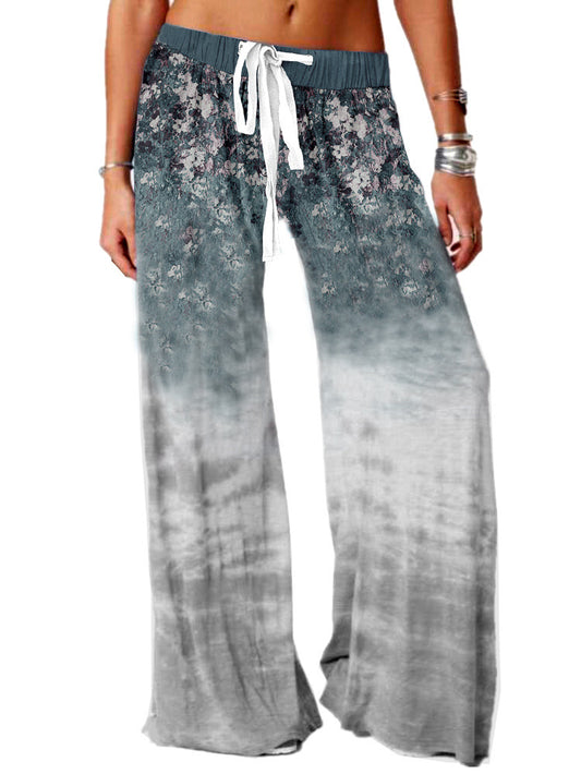 Yoga Trousers Outdoor Leisure Printed Wide-leg Pants