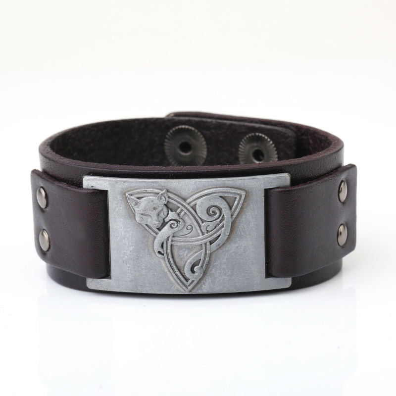 Triangle Fox Metal Bracelet Couple Leather Bracelet