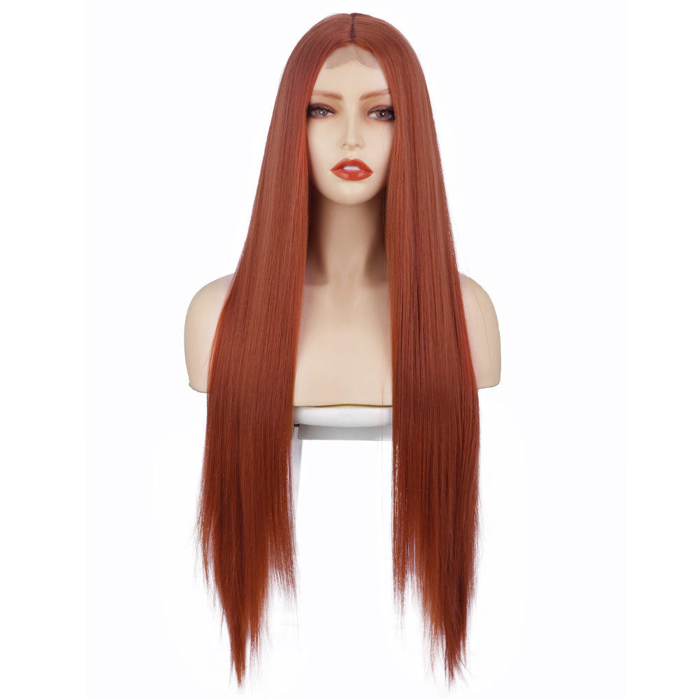 Front Lace Long Straight Hair Chemical Fiber Wig