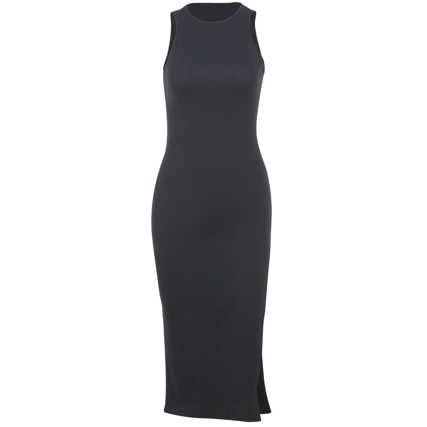 Round Neck Sleeveless Vest Sexy Slit Knitted Long Slimming Dress