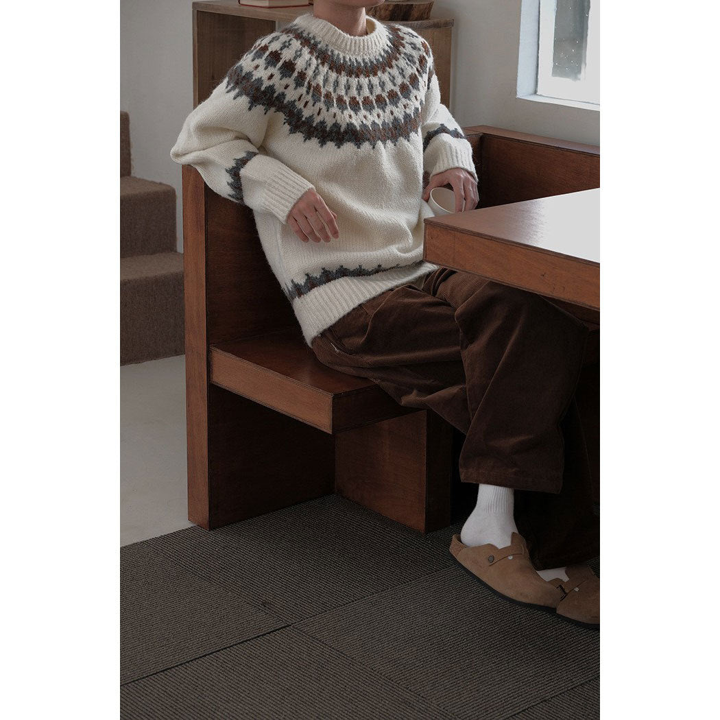 Retro Contrast Color Knitwear Sweater