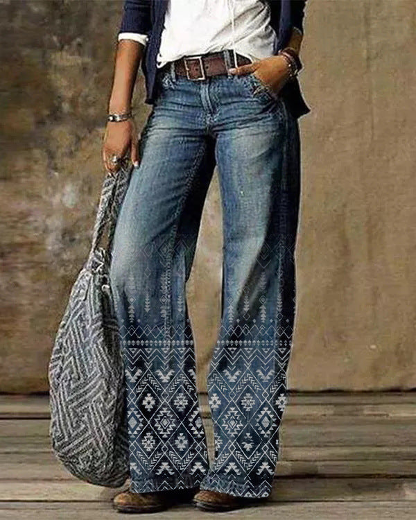 Diagonal Cloth Jeans with 3D Pattern – Stylish and Casual Pants