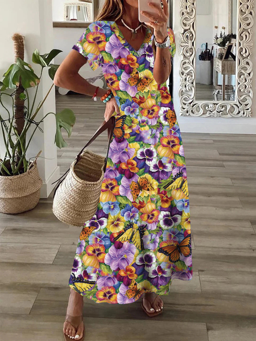 Bohemian Style Large Swing Printed Dress
