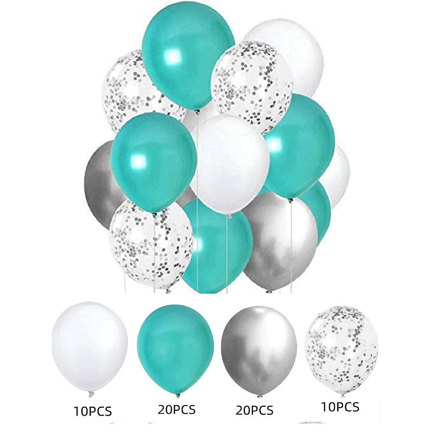 60 Latex Balloons with Sequins: Metallic Shimmer Effect Combination