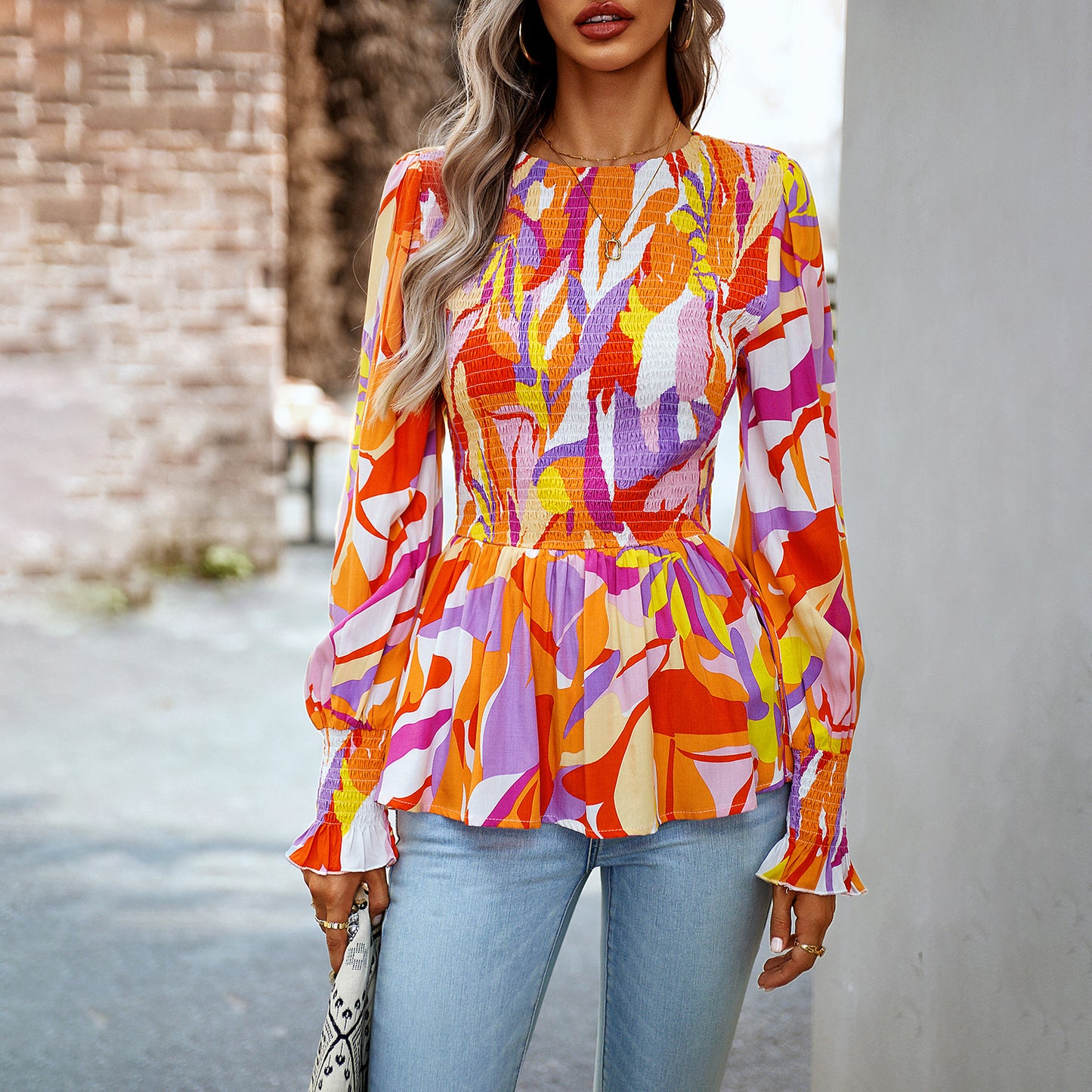 Trendy Women's Casual Long Sleeve Printed Shirt – Stylish Fashion Choice