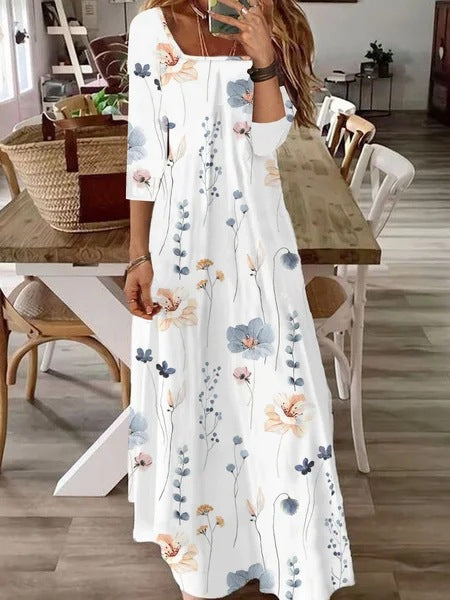 Simple Casual Printed Dress for Women's Fashion