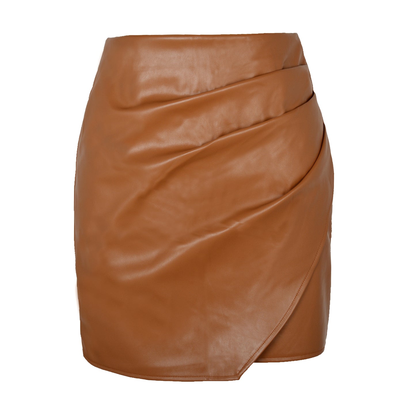 High Waist Irregular PU Leather Skirt for Women