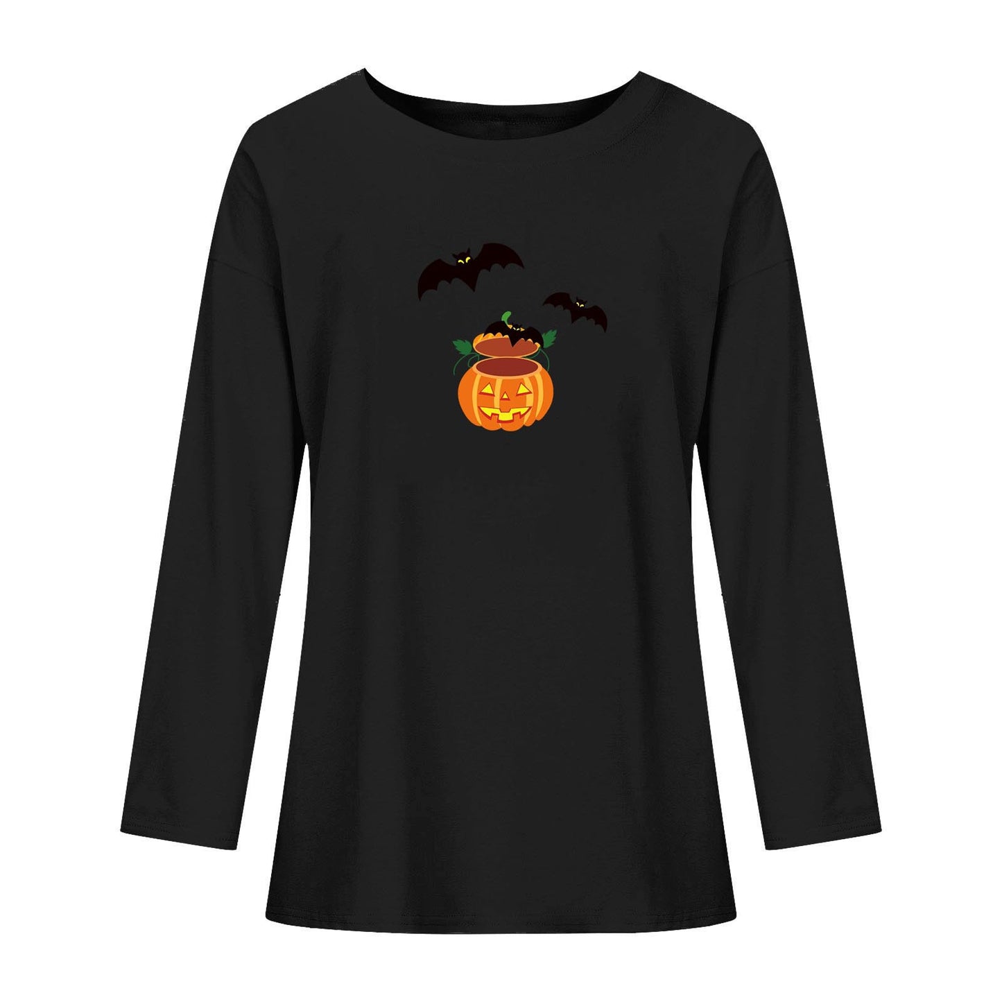 Halloween Bat Printed Crew Neck Top