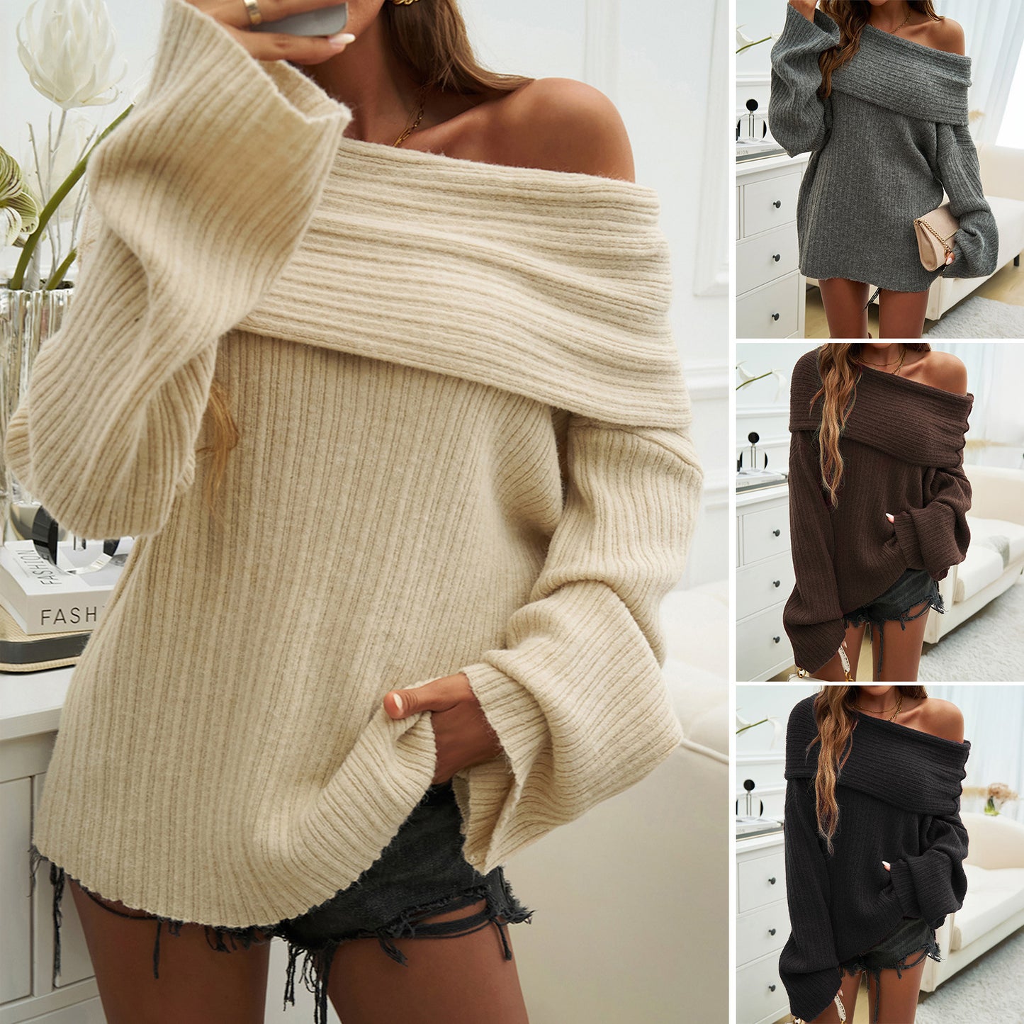 Autumn and Winter Loose Fit Long Sleeve Pullover Sweater