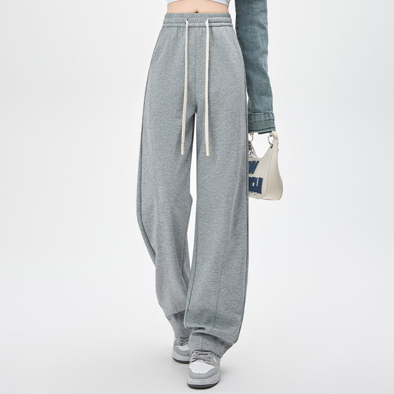New High-Waist Loose Drooping Cotton Casual Slim and Straight Pants