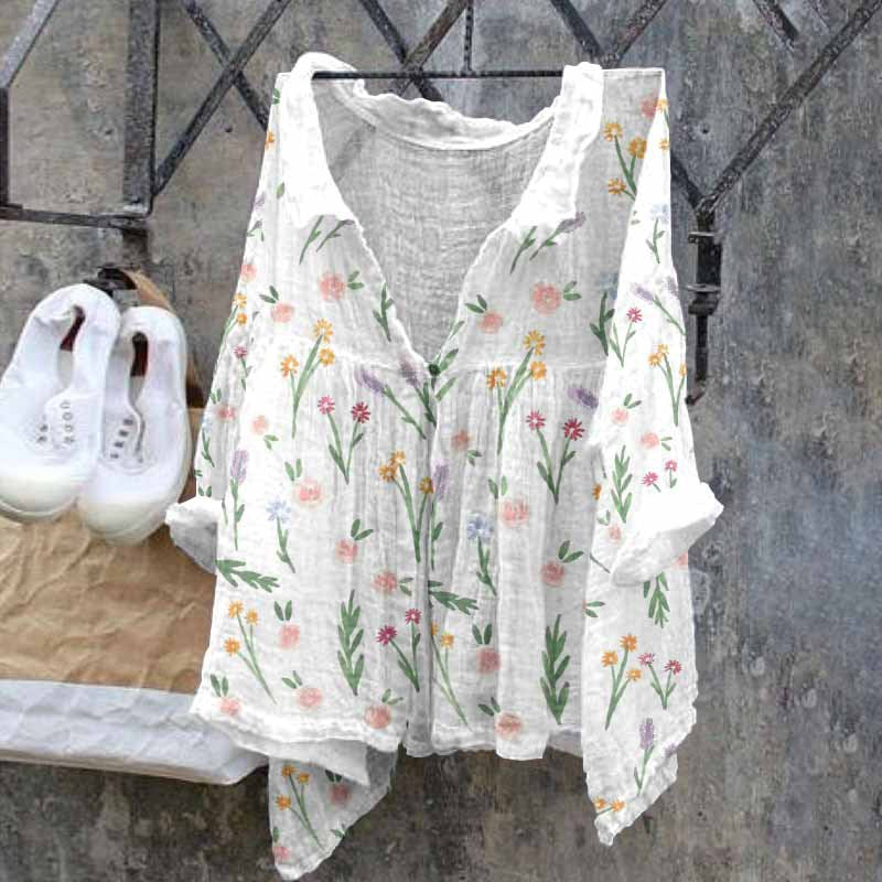 Women's Fashion Shirt with Landscape Printing