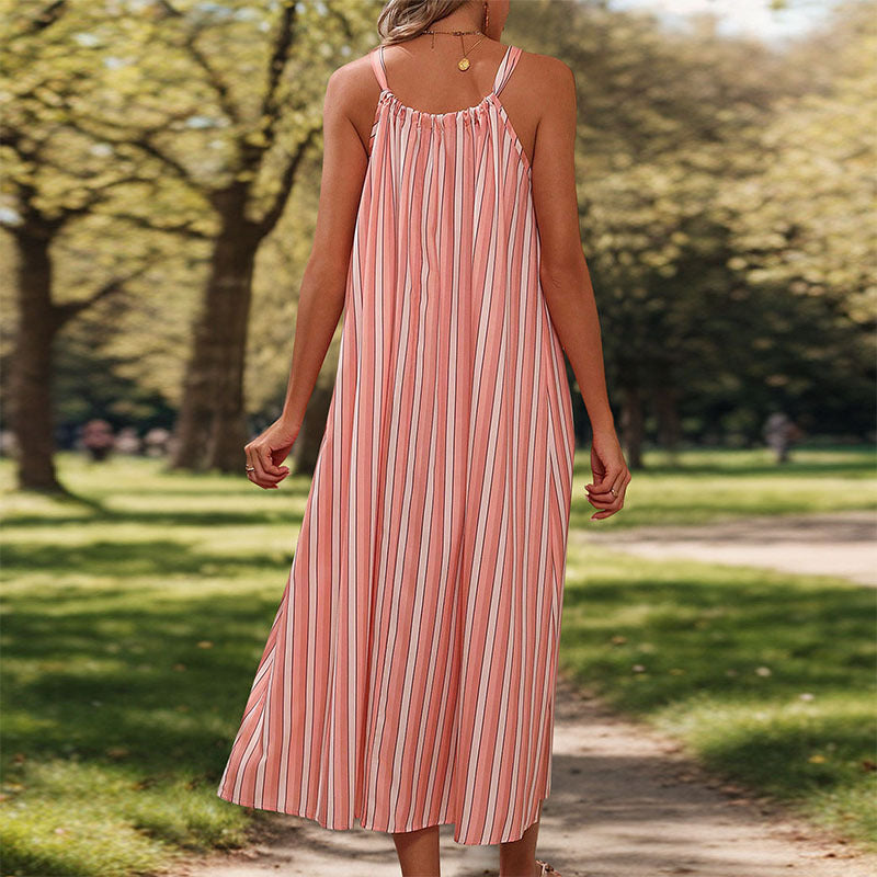 Striped Loose Sling Dress: Fashion for Women