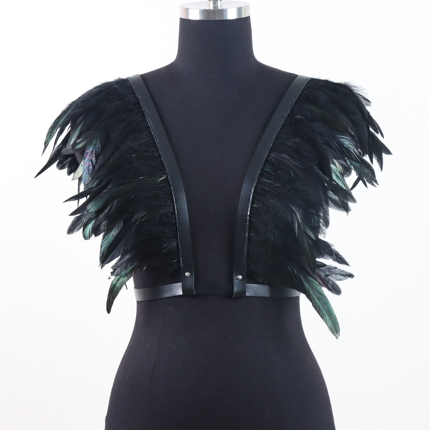 Fashion Vintage Feather Leather Shawl