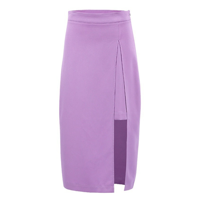 Asymmetric Split Stitching Wind Temperament Skirt