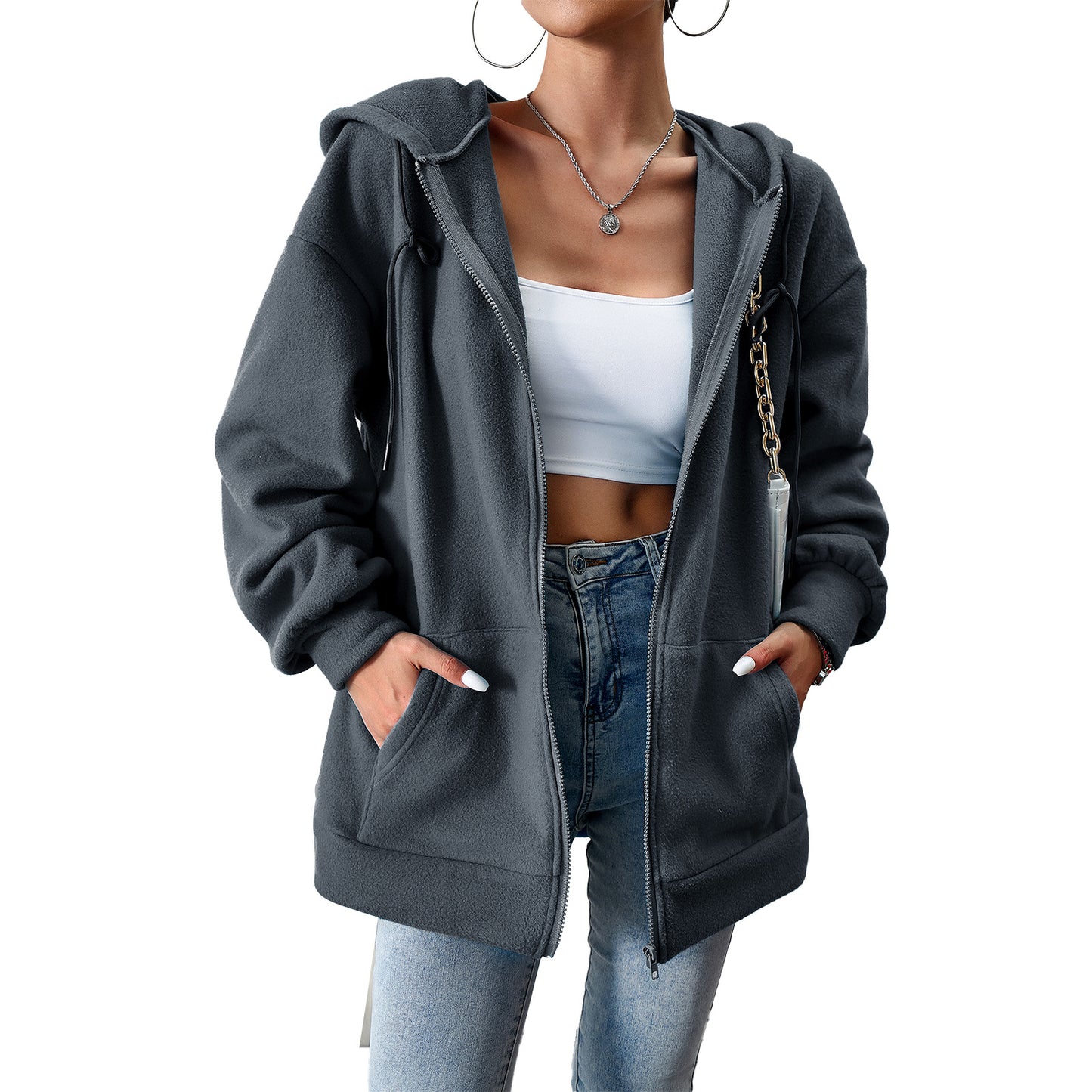 Women's Fashion Hooded Cardigan Coat: Loose and Casual Sweater