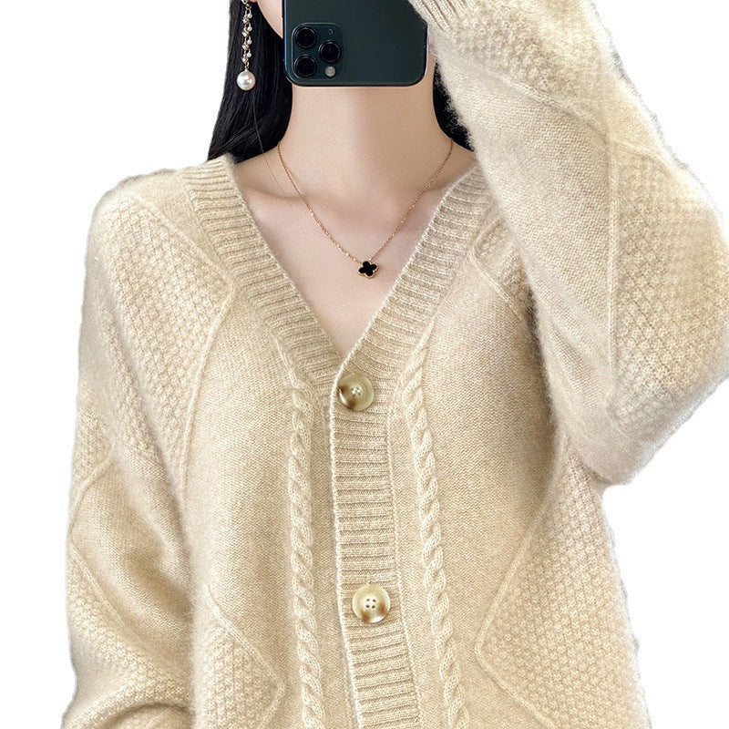Lazy Knitted Sweater Coat Outer Tops