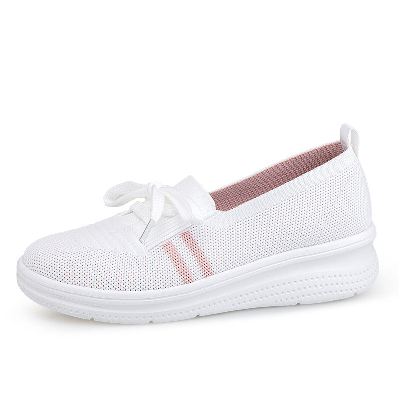 Lightweight Breathable Soft Bottom White Lazy Shoes
