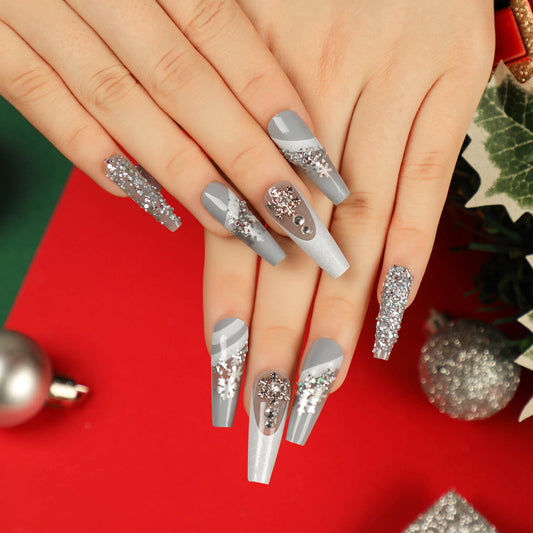 Christmas-Themed Removable Nail Tip Finished Products