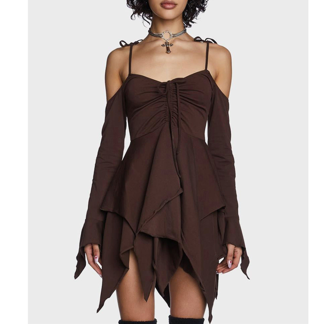 Irregular Spaghetti-Strap Dress for Halloween Performance