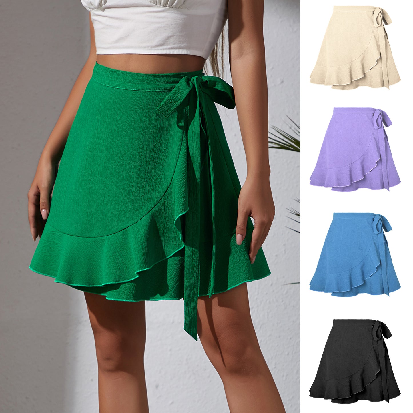 High Waist One-Piece Lace-Up Skirt for Women