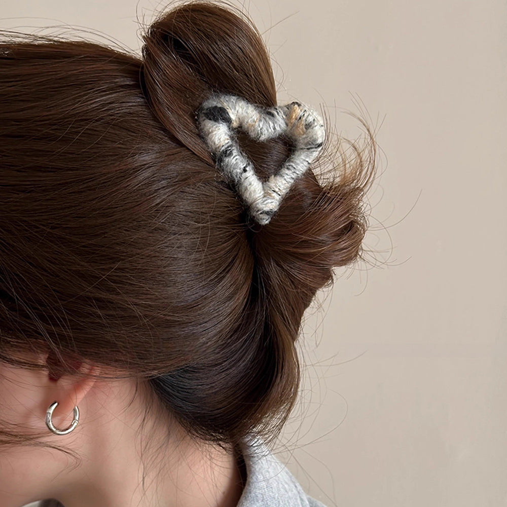 Autumn And Winter Plush Love Grip Women's Small Size High Ponytail Hair Clip Headdress
