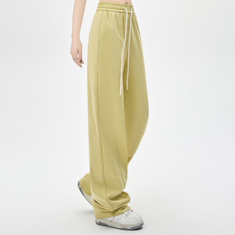 New High-Waist Loose Drooping Cotton Casual Slim and Straight Pants