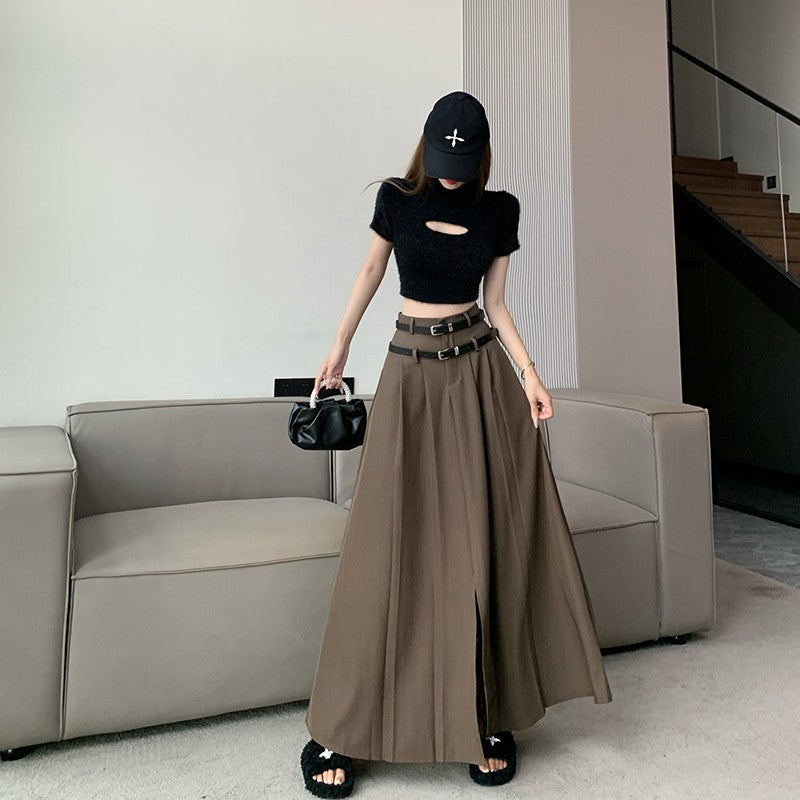 Women's New High-Waist Slimming Pleated Skirt