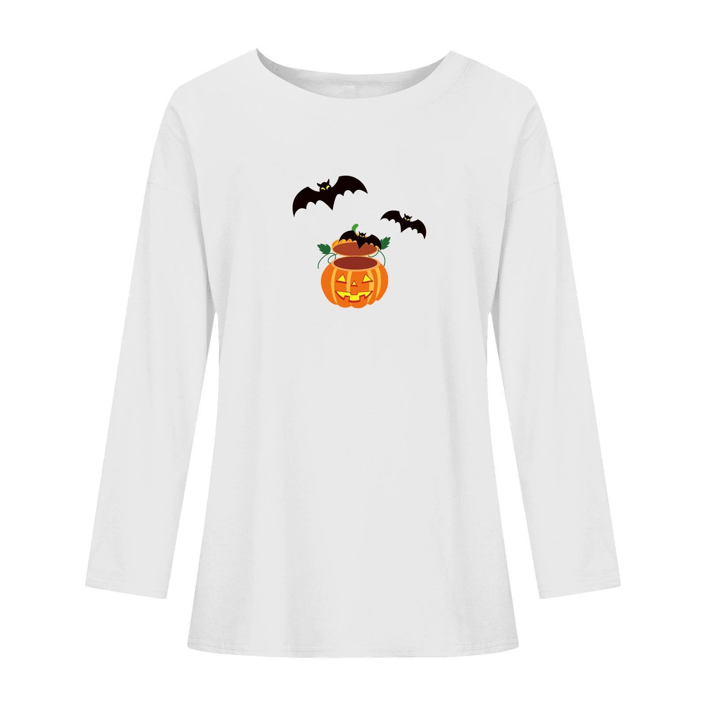 Halloween Bat Printed Crew Neck Top