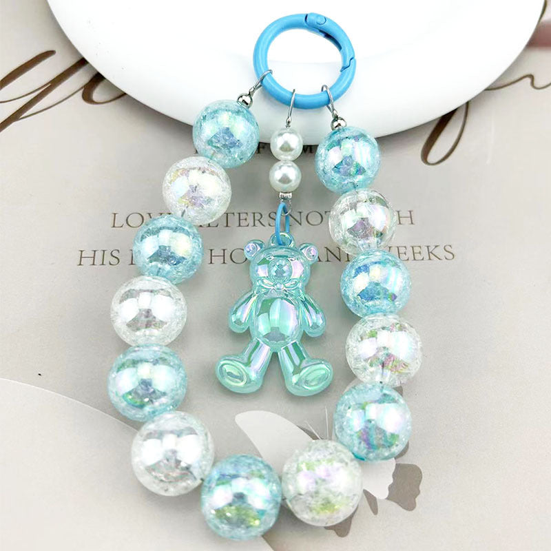 Luminous Bear Pendant Mobile Phone Charm with Bursting Beads