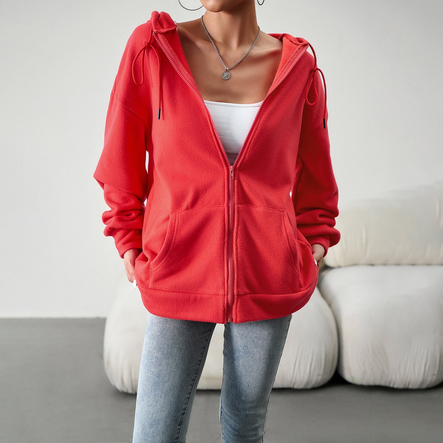 Women's Fashion Hooded Cardigan Coat: Loose and Casual Sweater