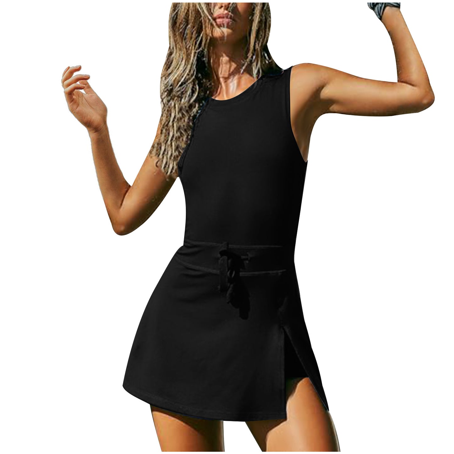Fitness Jumpsuit with Built-in Shorts, Featuring Tennis Skirt Design