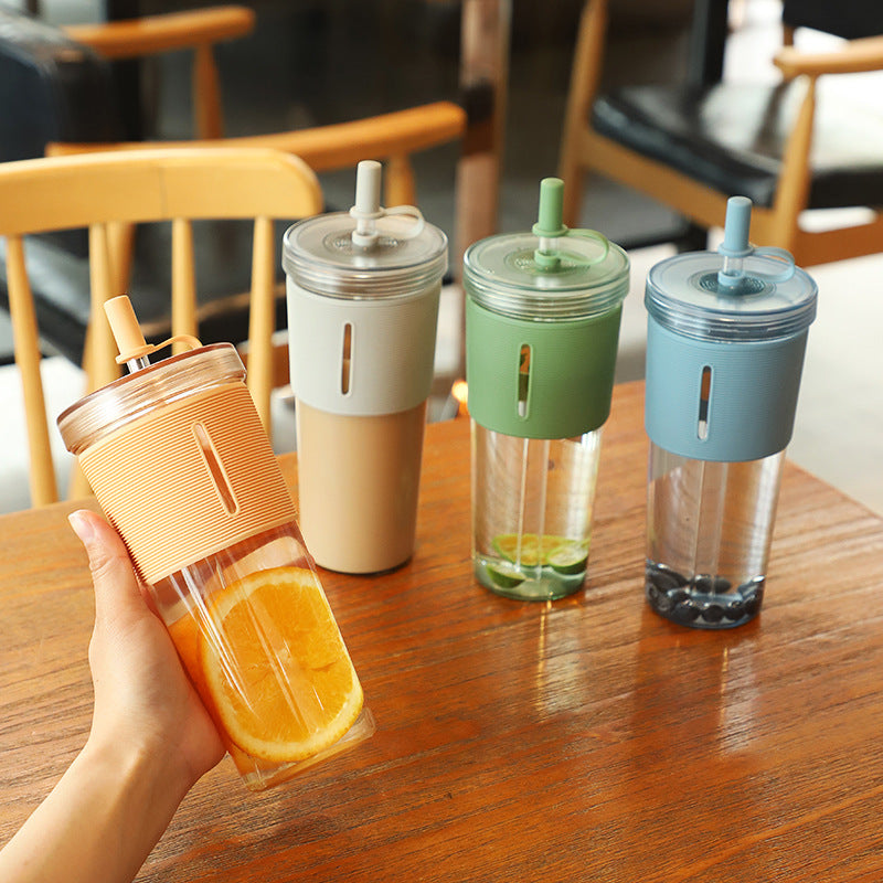 700ml Ins-Style Water Cup with Straw - Trendy and Portable for Cola, Milk Tea, and Advertising