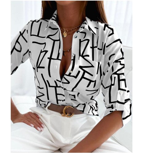 Women's Long Sleeved Shirt Shirt Print