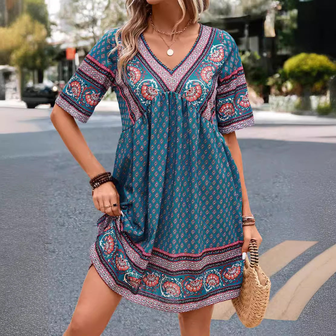 Ethnic Style Leisure Holiday Dress for Women