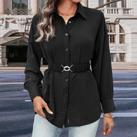 Women's Long-Sleeved Waist Top for Autumn and Winter