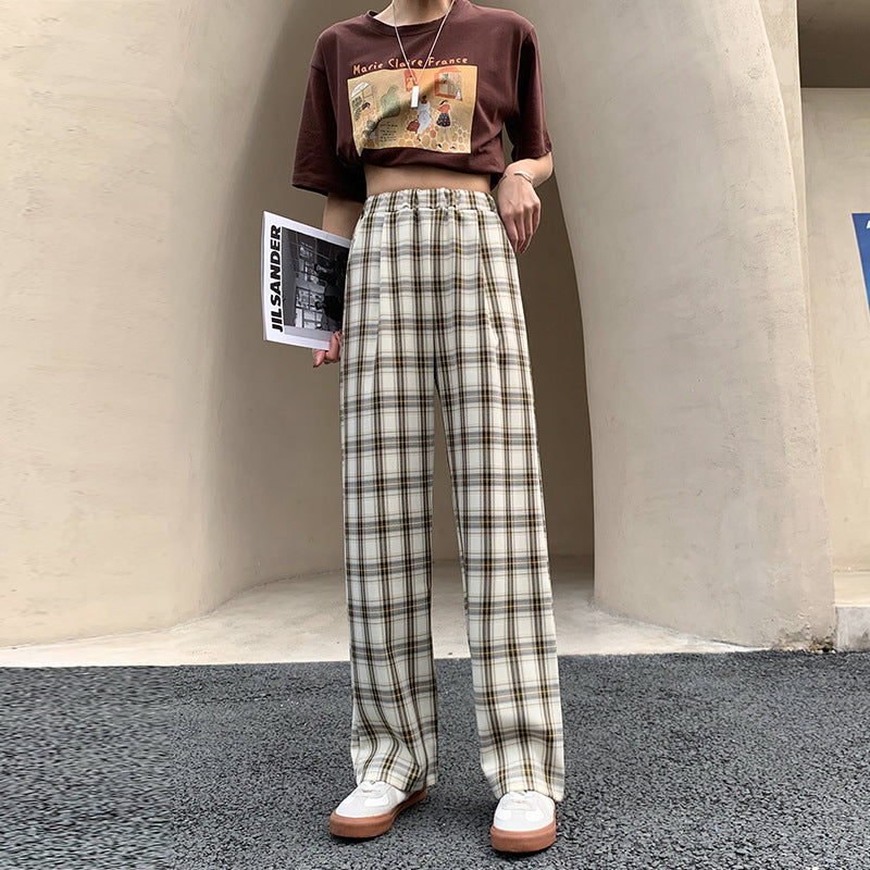 Plaid Pants Women's Spring And Autumn Thin