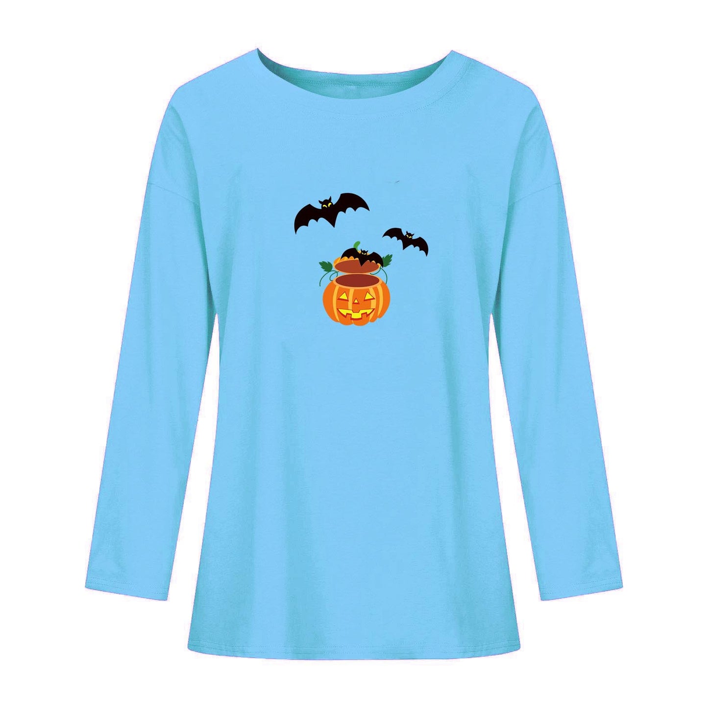 Halloween Bat Printed Crew Neck Top