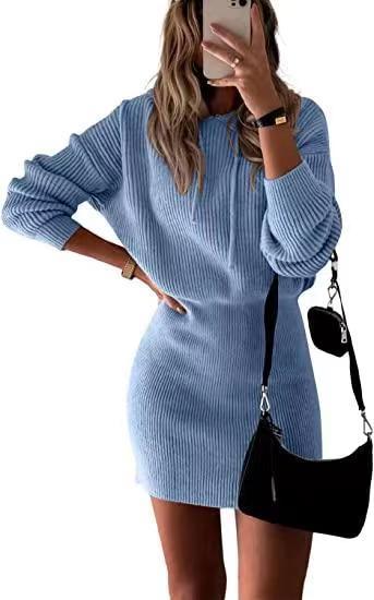 Elegant Knitted Hooded Dress: Women's Fashionable Attire