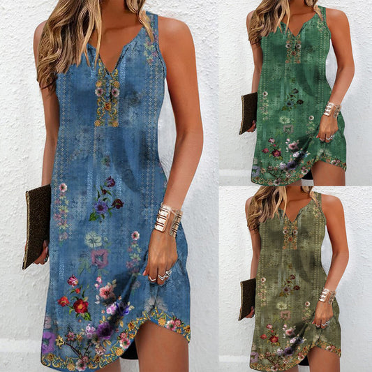 Printed Sleeveless Camisole Dress for Women