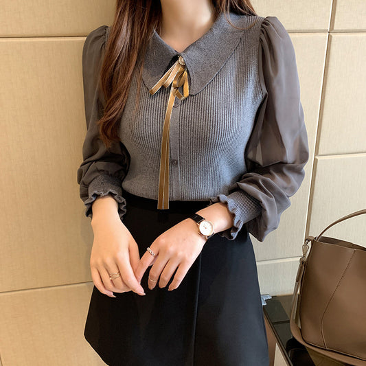 Women's Fashion Long Sleeve Knitted Bottoming Shirt Top
