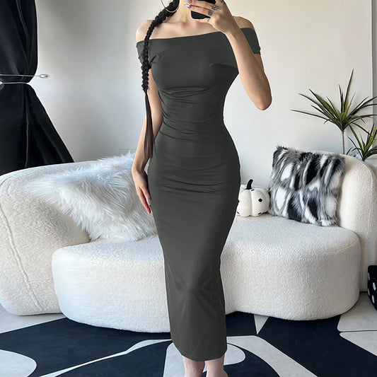 Backless High Waist Slim Fit Dress Fashionable Hollow Design