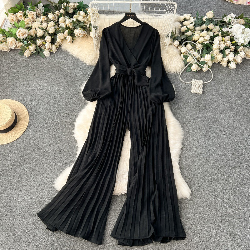 European And American Puff Sleeve Jumpsuit Women