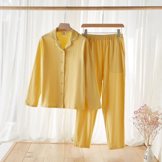 Couple Long-sleeved Pure Cotton Home Wear Trousers