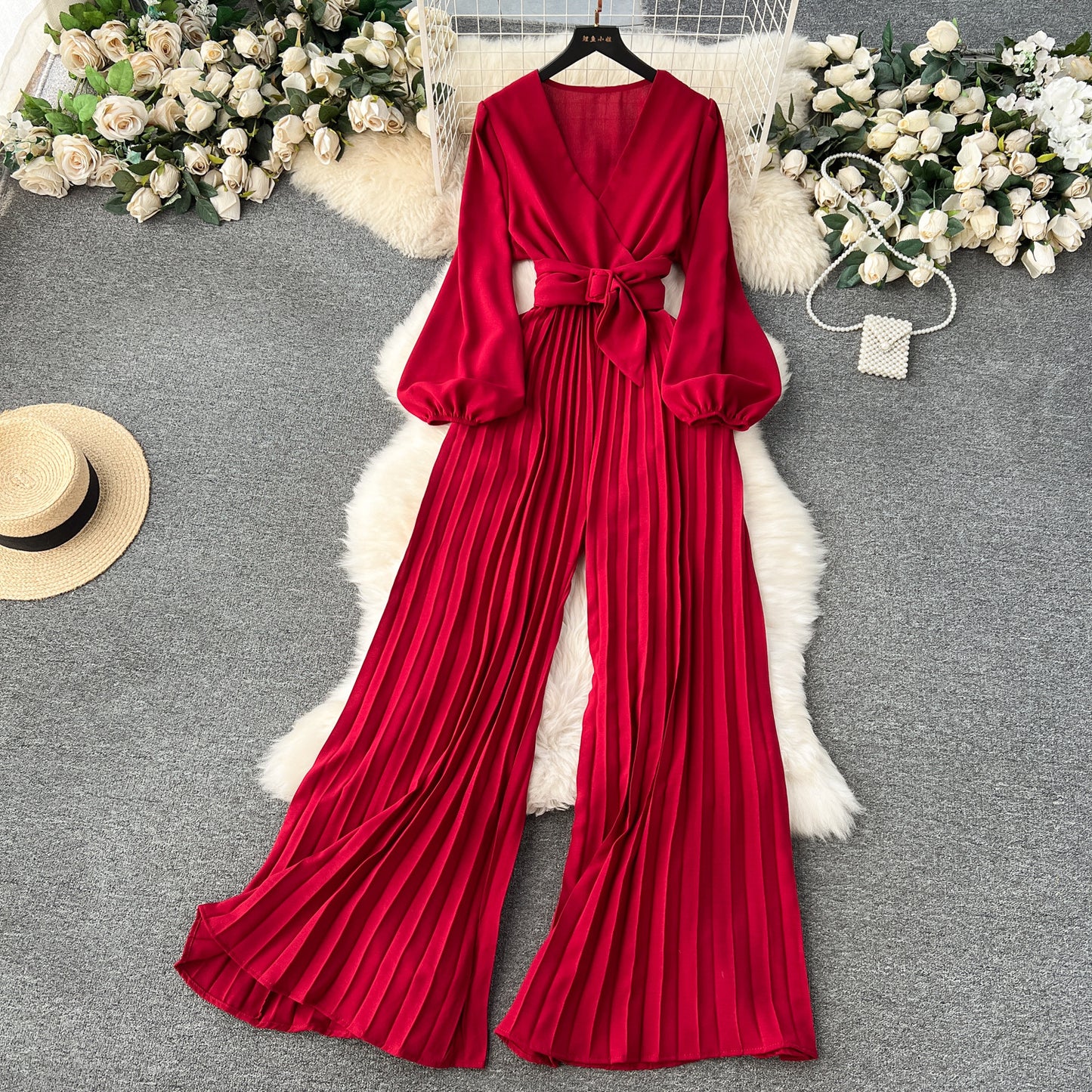 European And American Puff Sleeve Jumpsuit Women