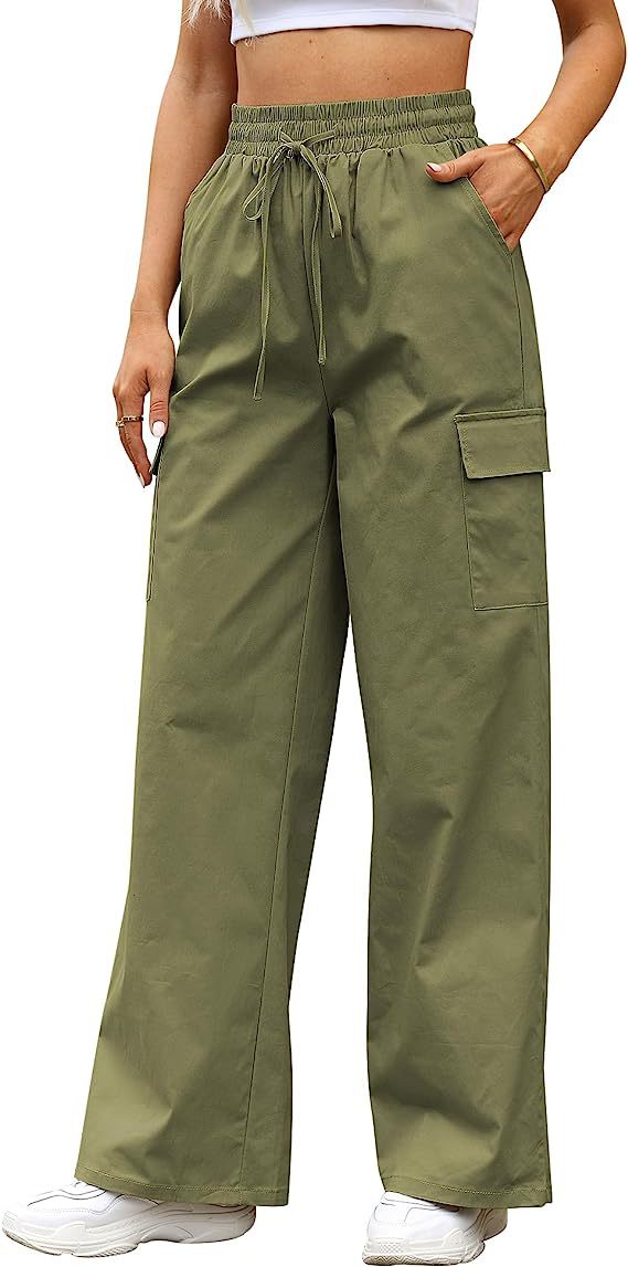 Workwear Casual Pants for Women with Cotton Fabric and Pocket Smocking