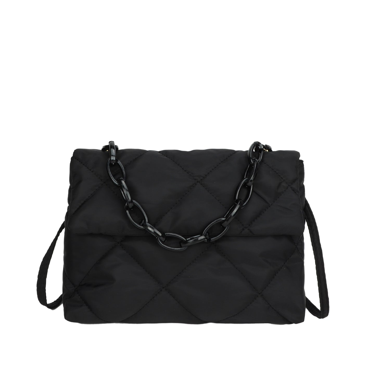 Chic Chain Diagonal Cross Texture Diamond Grid Handbag
